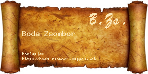 Boda Zsombor névjegykártya